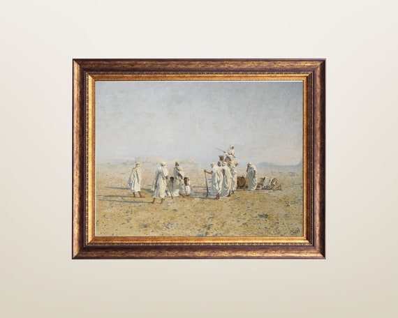 Vintage Arab Art, Bedouins in the Desert Painting