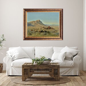 framed artwork called a bedoin encampment by artist names eugine alexis girardet