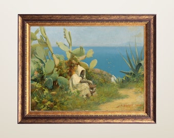 Morocco Art, North African Art Print, Moroccan Tangier Painting