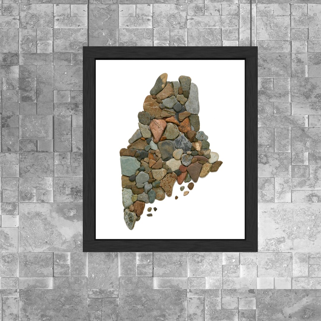 Maine Rock Art Printable Wall Art Maine Poster Printable Etsy