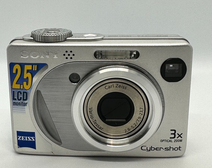 Sony Cybershot Dscw1 5.1mp Digital Camera Silver Etsy