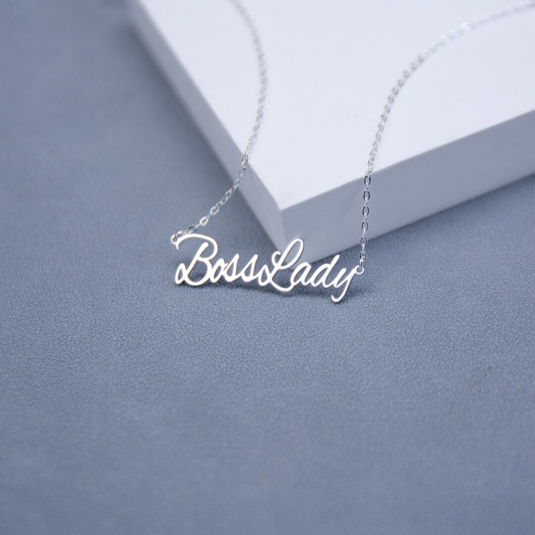 Double Name Necklace Custom Nameplate Necklace Two Names Etsy