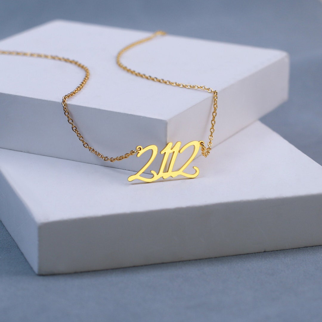 Number Necklace Custom Date Necklace Lucky Number Necklace Etsy UK