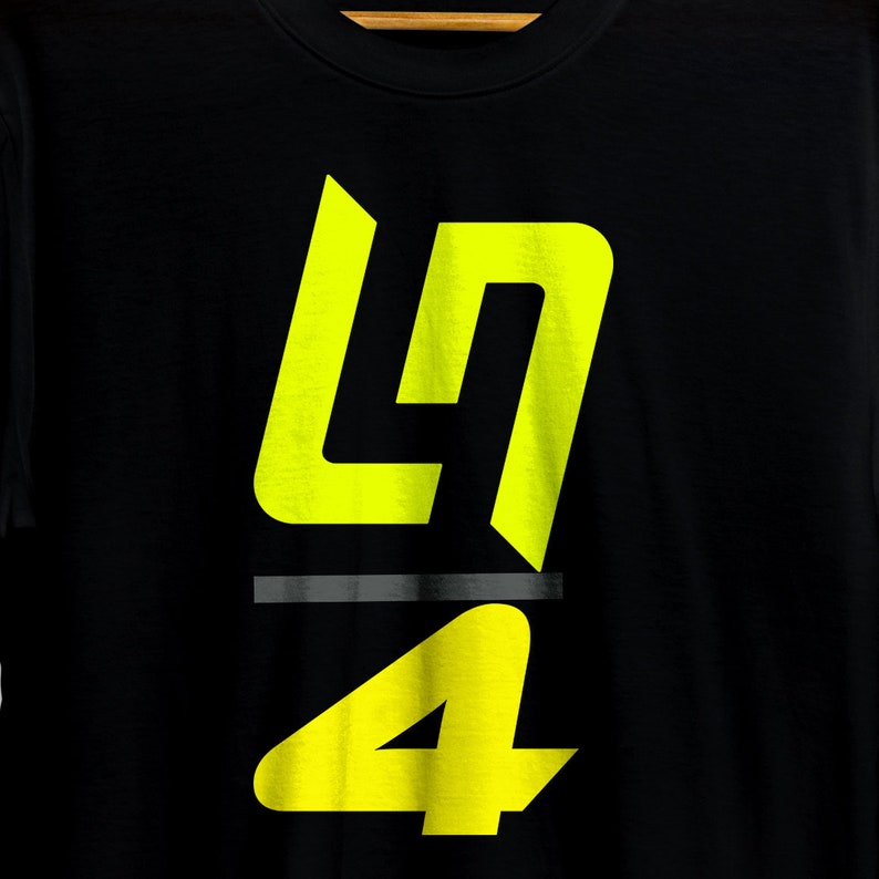Lando Norris 4 Large Logo Formula 1 Mens Black Tshirt Etsy Canada