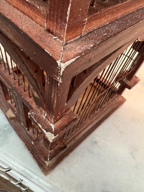 Vintage Bird Cage With Metal Roof - Etsy - Slate Roof Bird Cage