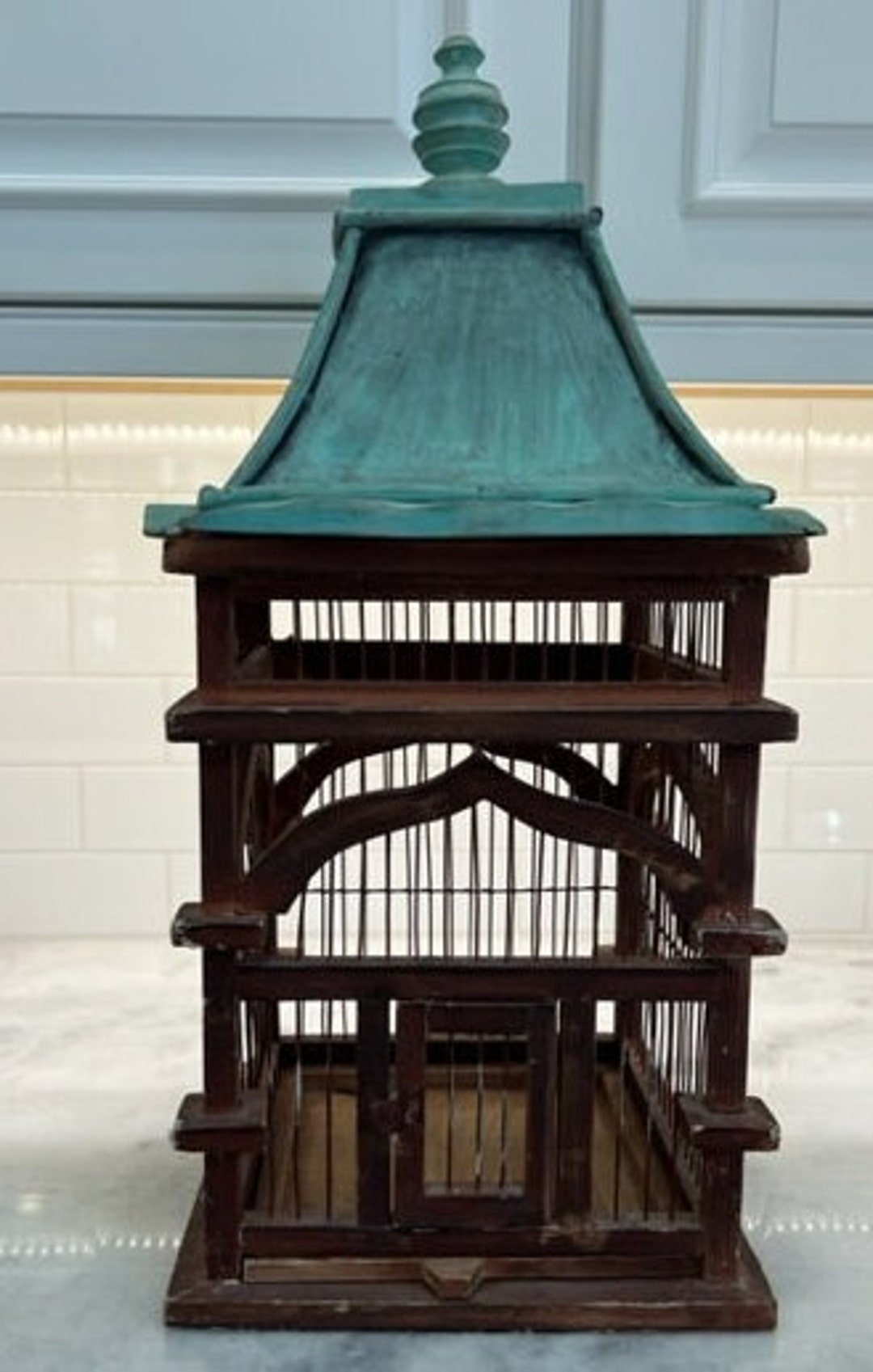 Picture of Vintage Bird Cage With Metal Roof - Etsy