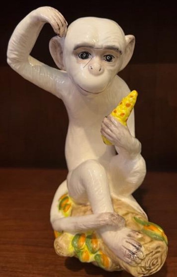 Vintage Toy Monkey Ornament With Cymbals and Wind-up Screw