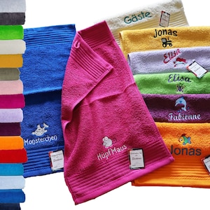 CLASSIC Kinder-Handtuch (Gästetuch, Handtuch oder Duschtuch) mit Namen/Motiv, Sternzeichen uvm. bestickt (20Farben & 400Motive zur Auswahl)
