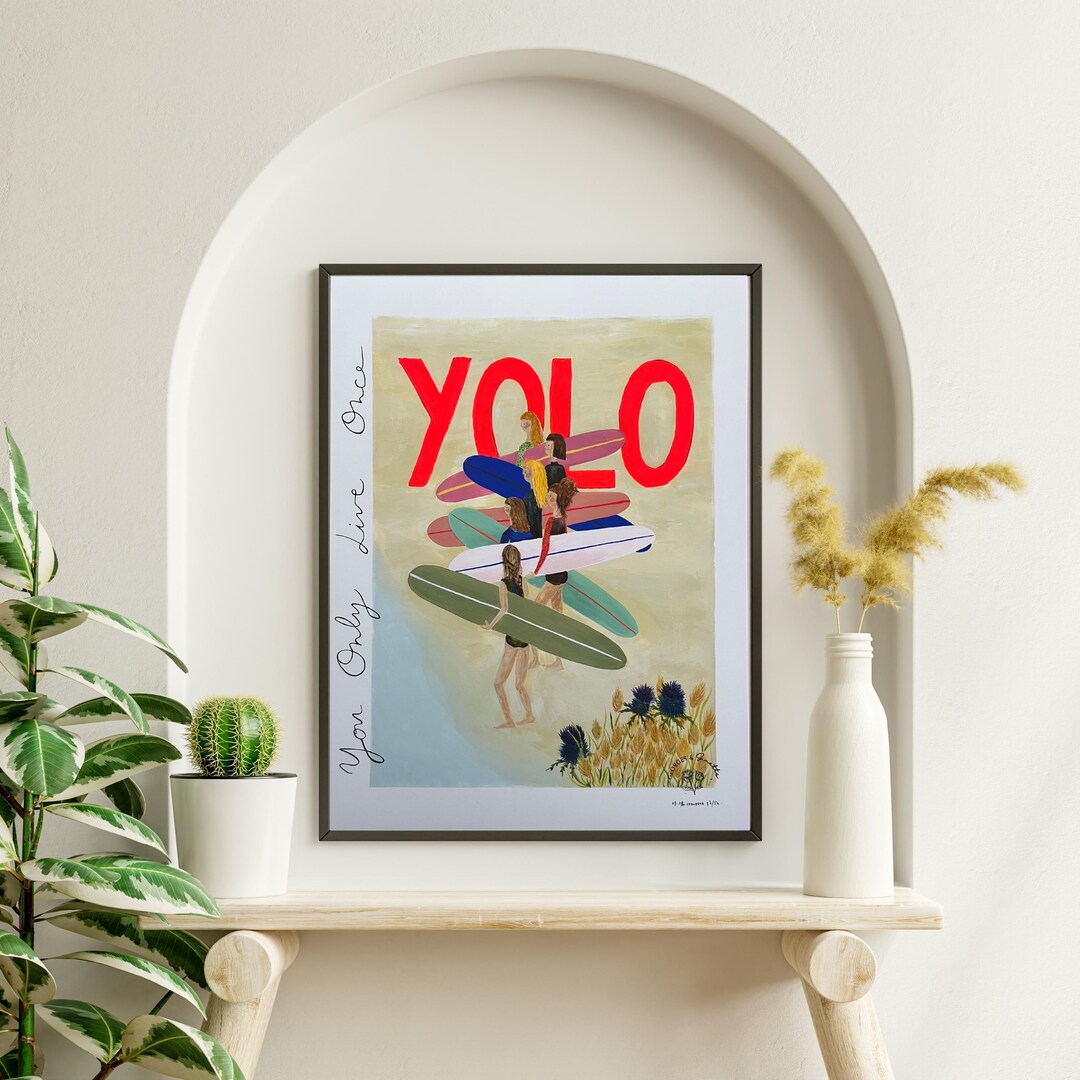 Numbered Printed YOLO Poster for Surf-style Decoration - Etsy