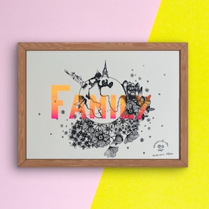 Serigraphie Family 15X20 numérotée pour décoration florale
