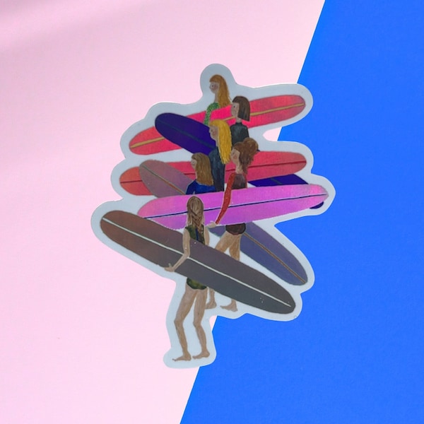 Stickers Gang de surfeuses holographiques