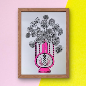 Sérigraphie florale numérotée pour décoration contemporaine