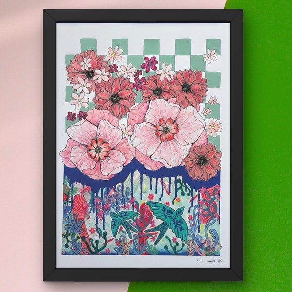 Affiche Paradis Floral imprimée numérotée pour décoration esprit Florale