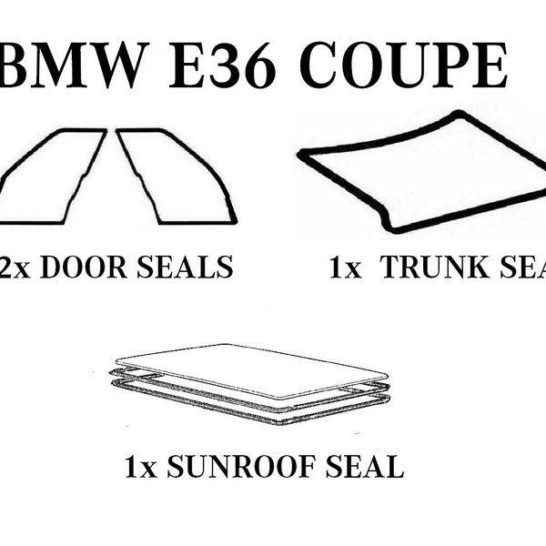 BMW E36 Coupe 1991-1998 Door trunk sunroof rubber seals 4 Pieces set NEW