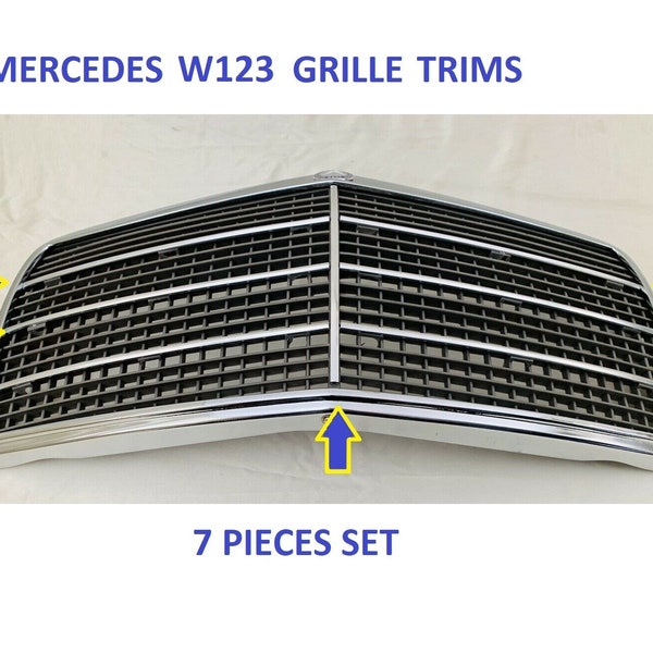 Mercedes W123 Radiator Grille Moulding Trim Set