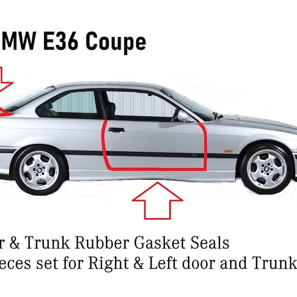 BMW E36 Coupe 1991-1998 Door and trunk rubber seals 3 Pieces set NEW