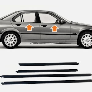 BMW E36 Dörrrutans yttre skrapa gummitätningar 4 delar set NYTT