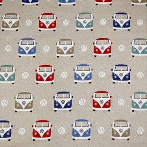 Chatham Glyn Linen- Cotton Rich - Roadrunner Camper Licensed On Natural Background - 140cm/55" Wide- 13.49mt