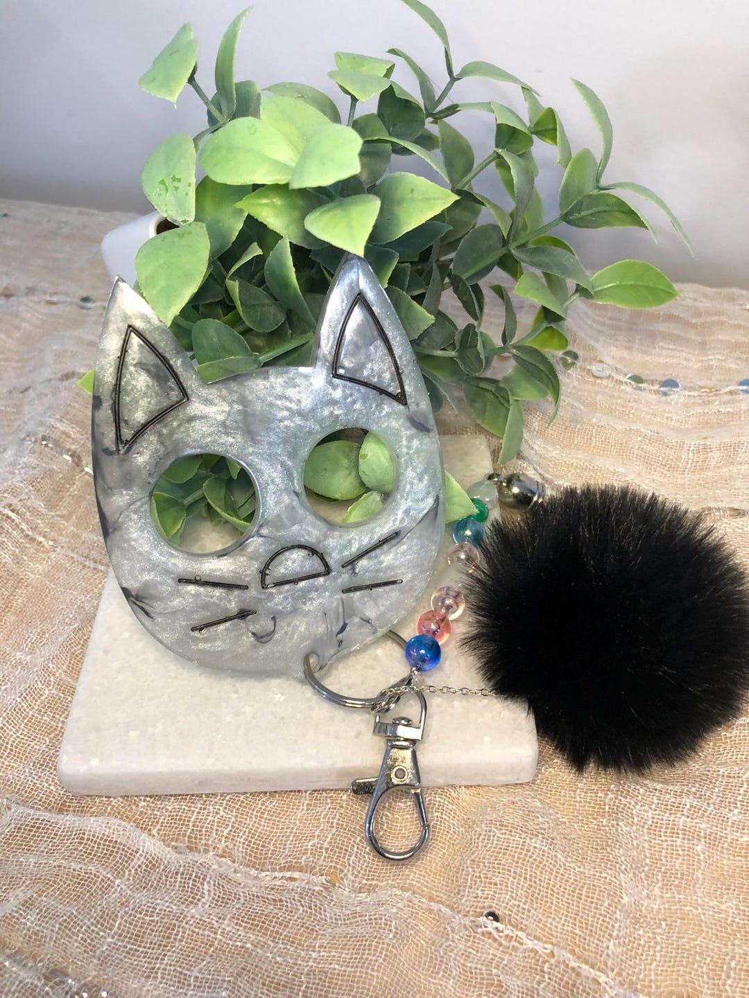 Funatics Keychain Key Chain | Fun, Whimsical Keychain With Fluffy Pompom - Etsy