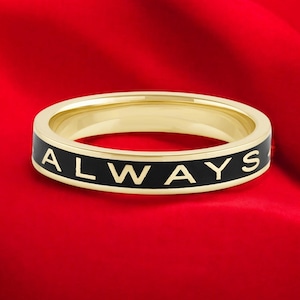 Anello impilabile Always Gold Enamel: fede nuziale in argento sterling