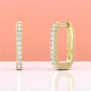 Dainty Pave Crystal Huggie Earrings – Silver & Gold Vermeil Conch Hoops, Small Stacking Hoops, Simulated Diamond Everyday Earrings for Her