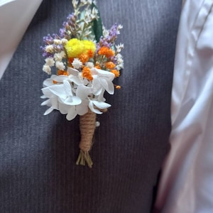Wildflower Boutonniere/ Summer Boutonniere, dried flower boutonniere, Floral Buttonhole, Groomsman boutonniere, spring flower boutonniere