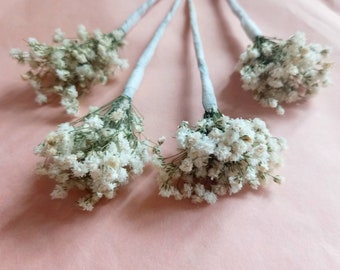 Gypsophila hair picks, Baby’s breath hair picks, wedding hair pins, bridal hair accessory, dried flower hair pins, prom flowers