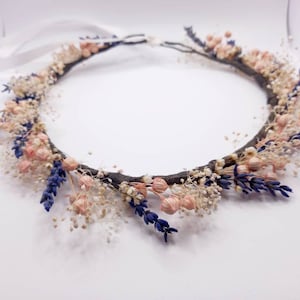Corona di fiori di lavanda, fascia per capelli con fiori viola, corona di lavanda lilla, corona di fiori viola, corona di fiori da sposa, pettine per capelli alla lavanda