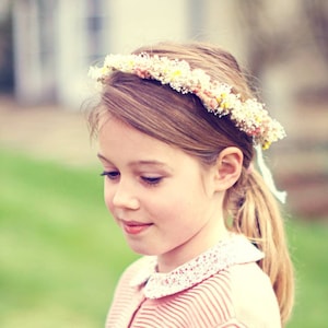 Flower Girl Crown, White Flower Crown, Flower Tiara, Floral crown, Bohemian flower crown, Bridal Crown, Flower girl Crown, Floral Halo