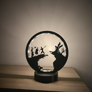 Lámpara LED de Harry Potter – Reliquias de la Muerte Mágicas | Luz de noche de Hogwarts hecha a mano – Decoración Potterhead – Regalo para fans de HP