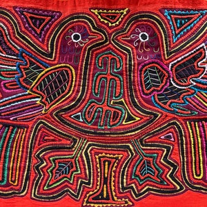 Molas from Panama Kuna Islands Bright Colorful Birds. San Blas Island Archipelago Embroidery Art. DIGITAL DOWNLOAD