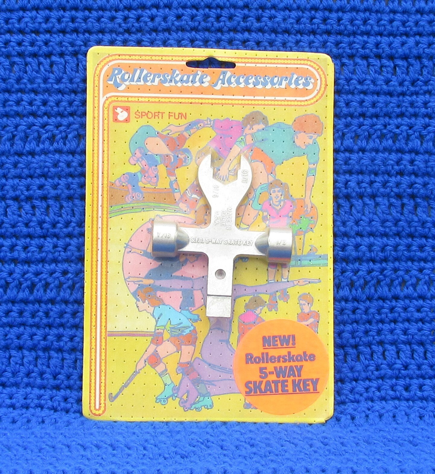 Vintage 1980 Rollerskate 5-way Skate Key Item # 520 by Sport Fun 