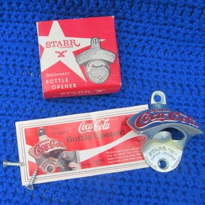 Vintage 1980 Coca Cola  Starr "X" Stationary Bottle Opener NEW in Box