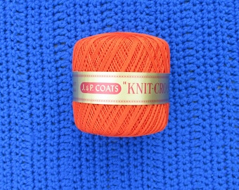 Vintage J. & P. Coats Crochet  Cotton Thread   Knit-Cro-Sheen  Art A64  Red  175 yds  Boilfast