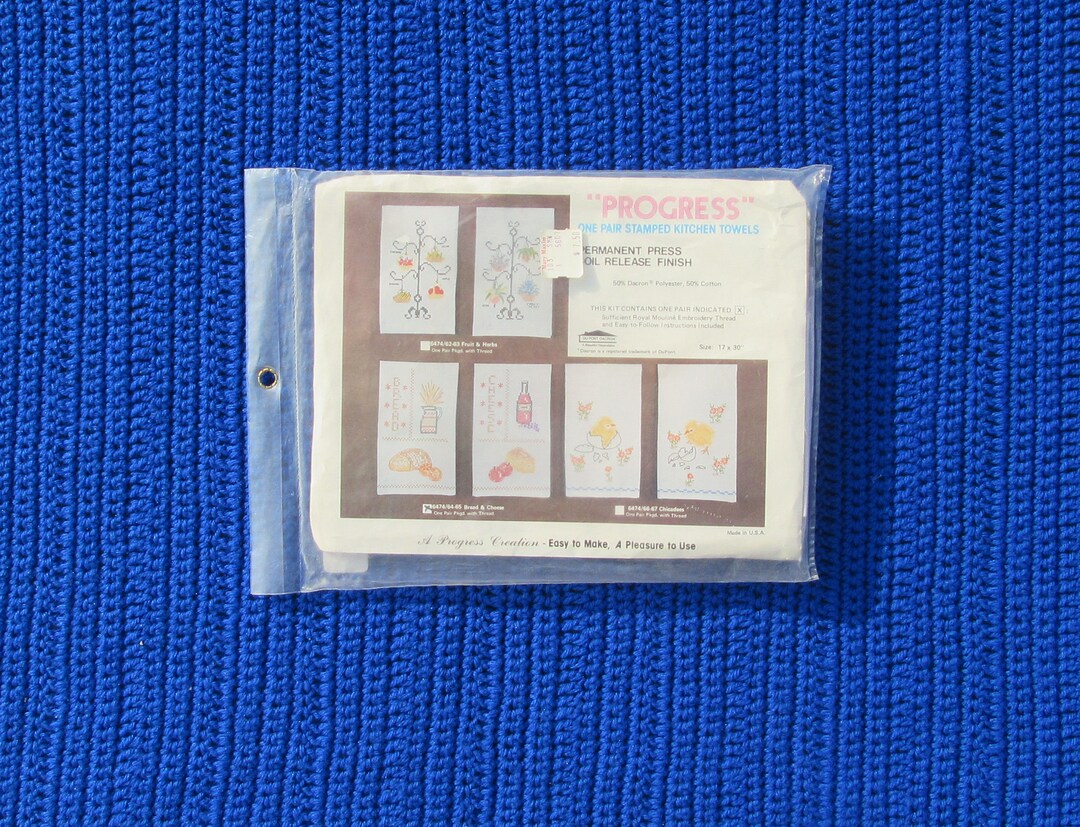 Progress Stamped Kitchen Towels Embroidery Kit 6474/6465 Bread