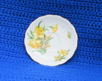 Vintage 1950's Royal Vale Daffodil Saucer Bone China