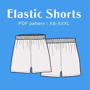Cute Elastic Shorts Sewing Pattern - XS-XXXL - PDF Instant Download - Elasticated Women&#39;s Shorts