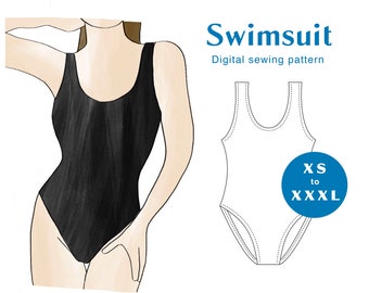 Swimsuit Sewing Pattern - XS-XXXL - PDF Instant Download - Women's One Piece Swimsuit Bikini Costume