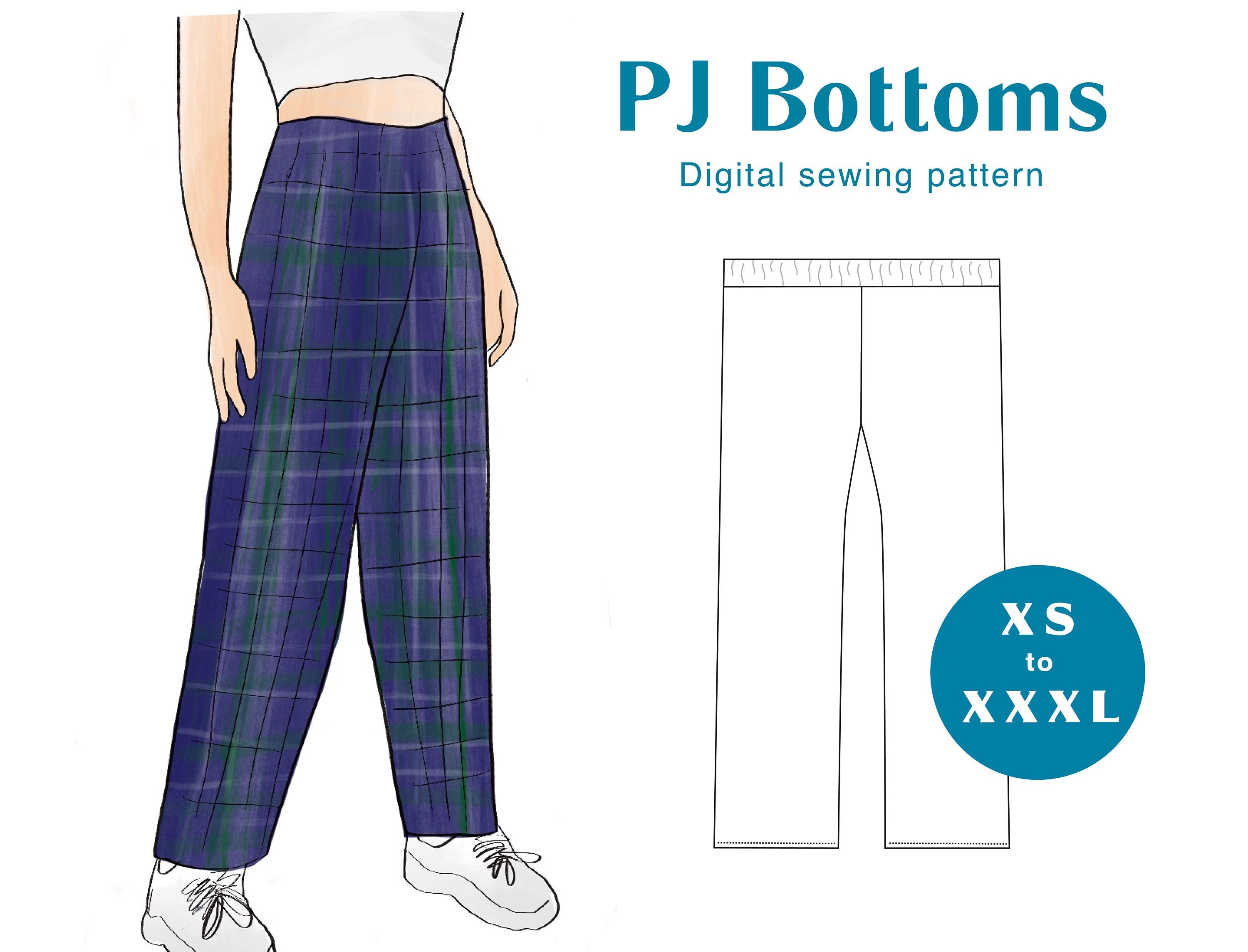 rek Afdaling pik Pyjama Trouser Sewing Pattern XS-XXXL PDF Instant Download - Etsy