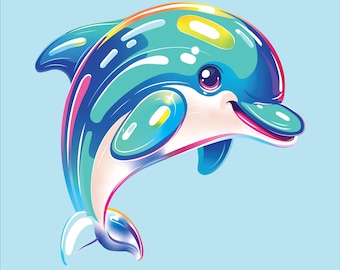 Pegatina de vinilo de delfín