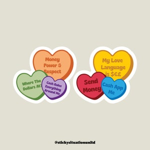 Hearts Sticker | Money Hearts | Die Cut | Decal | Laptop Sticker | Water Bottle Sticker| Hydroflask Sticker | Waterproof | Weatherproof