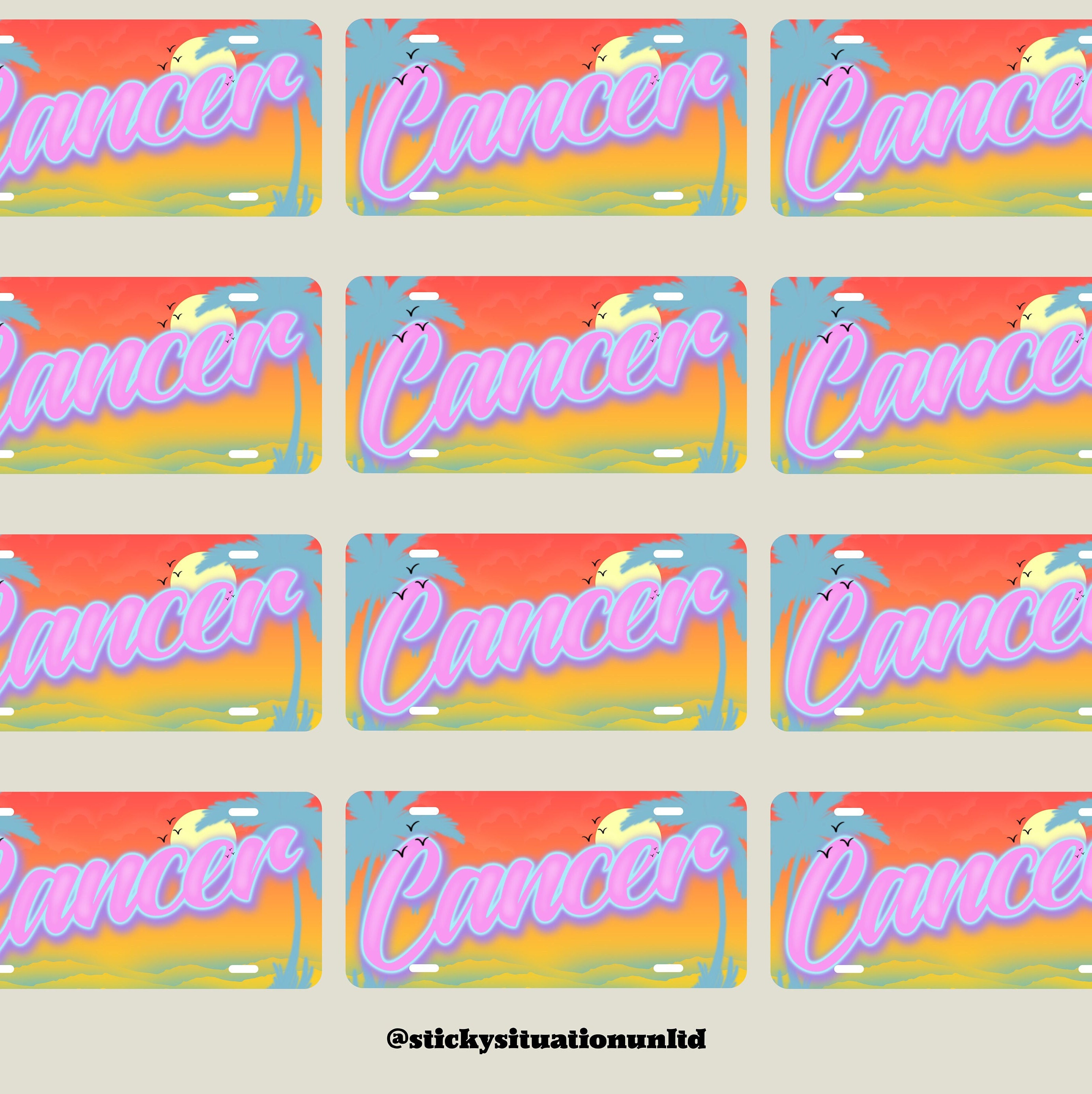 Kanker Sticker Cancer Airbrush License Plate Sticker Zodiac Sticker Die Cut Laptop ...
