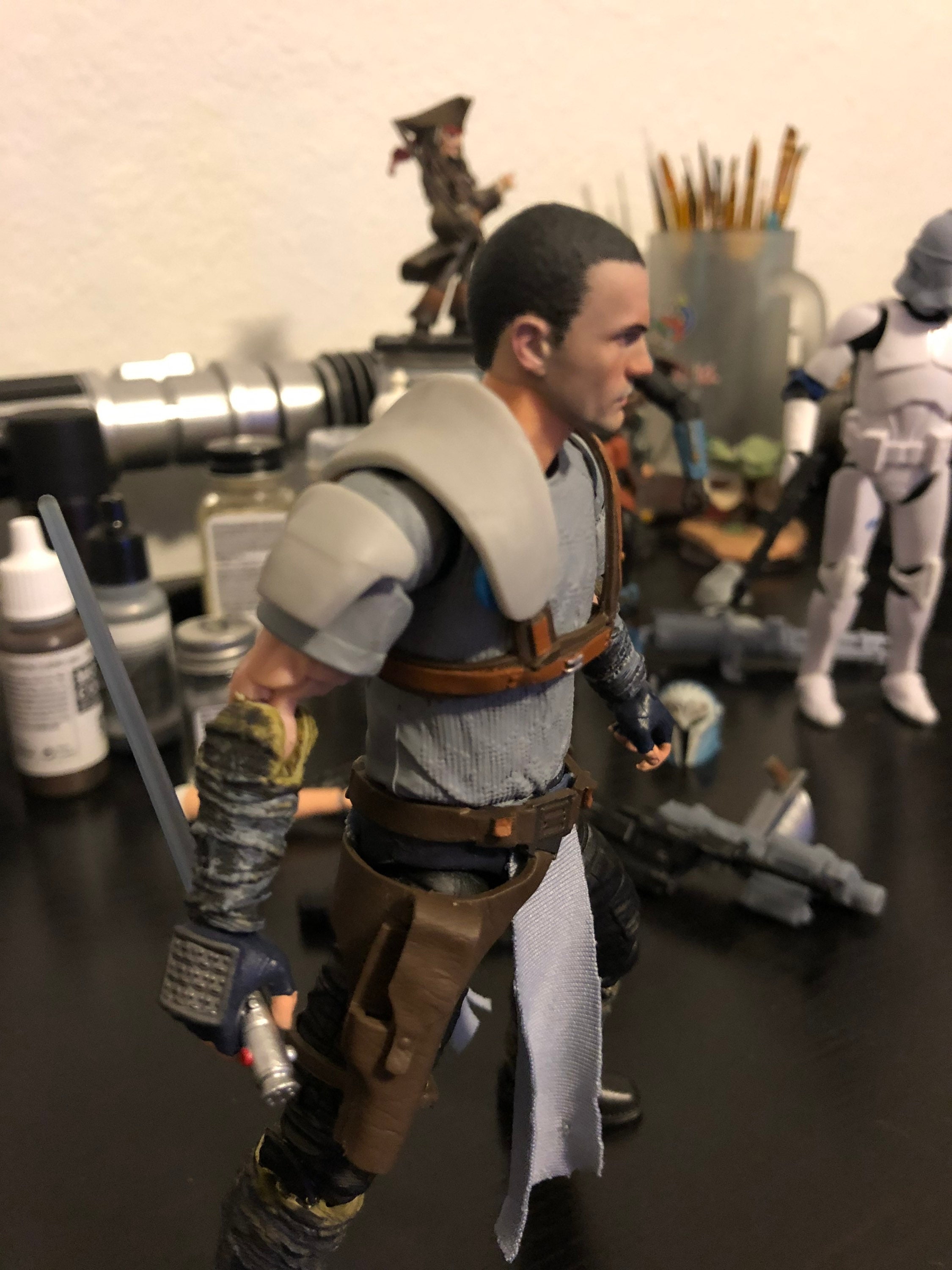 Starkiller Shoulder and Arm Armor 1/12th Scale Black Series Fodder 3D  Printed Resin Custom 