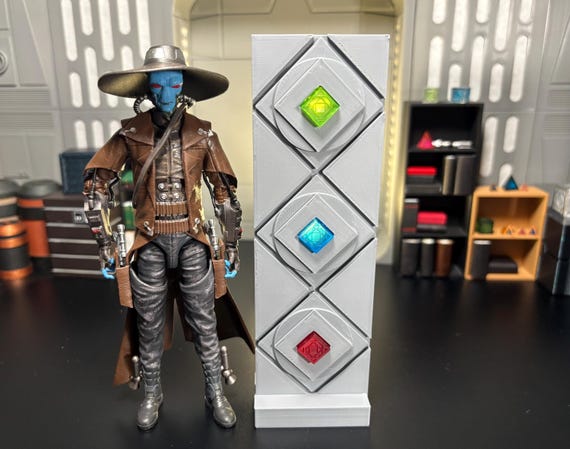 Holocron Display Wall with Holocrons | Holds 3 Holocrons | Unpainted Holocrons | 1/12 Scale | 3D Printed | PLA Filament