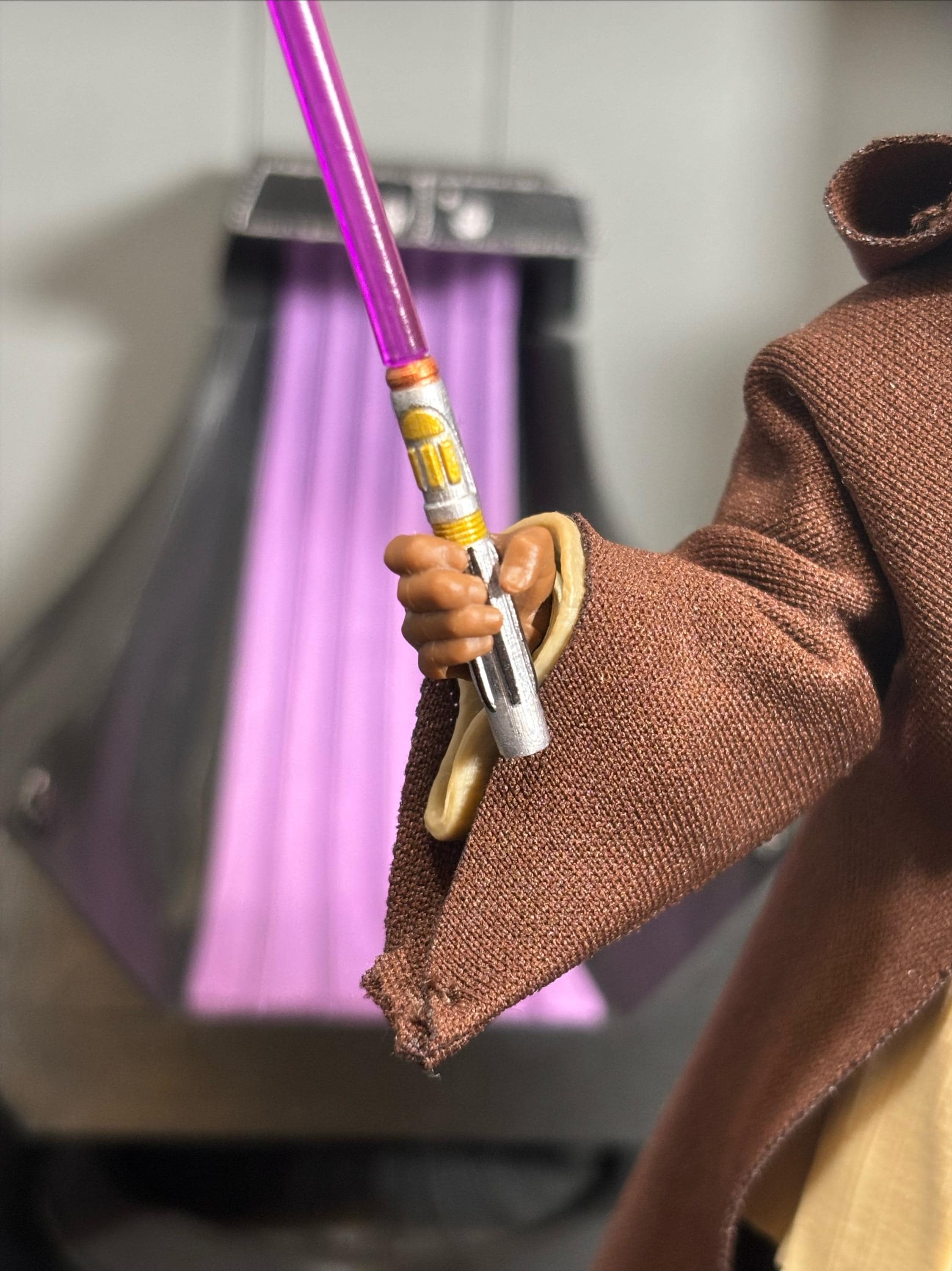 Mace Windu Custom Hilt and Blade 1/12 Scale Black Series