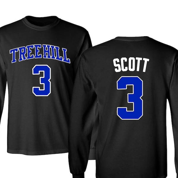 RAVENS One Tree Hill Basketball Movie #3 Lucas Scott Jersey Style Unisex T-shirt met lange mouwen