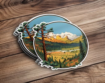 Pegatinas del Parque Nacional de Yellowstone, Pegatinas de Yellowstone, Regalos del Parque Nacional de Yellowstone, Pegatinas Happy Camper Van