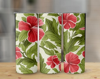 Hibiscus 20 oz Skinny Tumbler Sublimation Design, Straight & Tapered Wrap, Tumbler Wrap, Tumbler Png, Instant Download