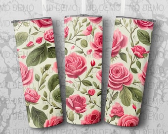 Roses 20 oz Skinny Tumbler Sublimation Design, Straight & Tapered Wrap, Tumbler Wrap, Tumbler Png, Instant Download