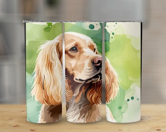 Cocker Spaniel 20 oz Skinny Tumbler Sublimation Design, Straight & Tapered Wrap, Tumbler Wrap, Tumbler Png, Instant Download